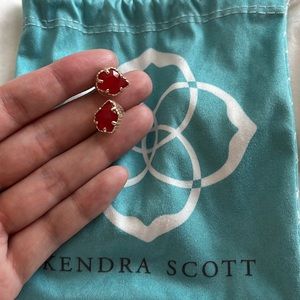 Kendra Scott red/gold studs